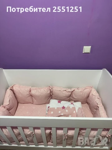 Продавам Бебешко Легло с Колела и Матрак 60X120СМ, снимка 3 - Бебешки легла и матраци - 51404067