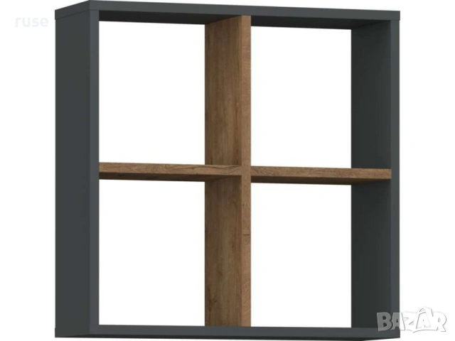 НОВИ! Етажерка 60x60x20см дъб/графит