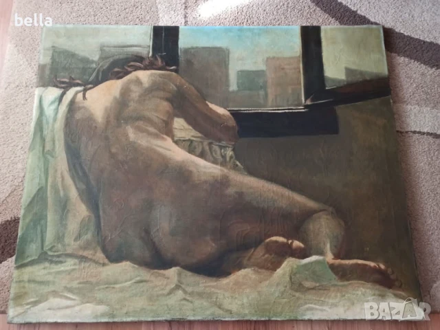 СТАРА ОРИГИНАЛНА ГОЛЯМА МАЙСТОРСКА ТВОРБА -ГОЛО ТЯЛО, снимка 3 - Антикварни и старинни предмети - 50820826