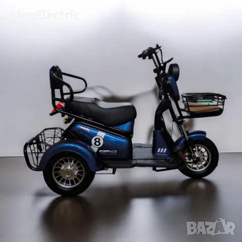 Двуместна електрическа триколка blueElectric Pudding 1800W | 48V | 23Ah | BLUE, снимка 2 - Мотоциклети и мототехника - 49745638