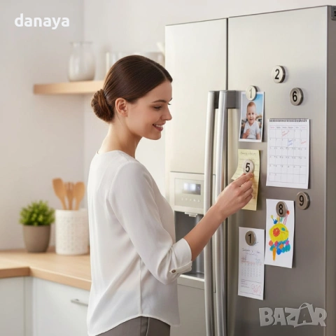 6398 Магнитни цифри 0–9 комплект метални магнитни числа за бяла дъска и хладилник, снимка 3 - Ученически пособия, канцеларски материали - 53657161