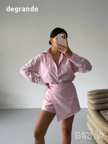 Дамски комплект от две части/Розов и Син/