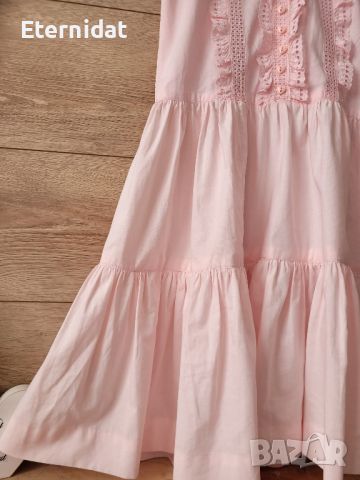 Розова рокля памучна материя , снимка 3 - Рокли - 45687117