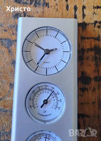 часовник с будилник, термометър и хидрометър за бюро разни, снимка 18 - Други - 13454690
