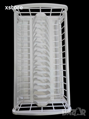 Сушилник за чинии от дебела пластмаса с две тавички 44/30см, снимка 3 - Чинии - 52712430