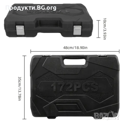 Професионален гедоре комплект 172 части – Cr-V стомана, 1/4", 3/8", 1/2", снимка 9 - Куфари с инструменти - 50756548