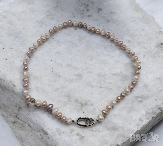 Барокови перли, колие с нежно-розов цвят, снимка 8 - Колиета, медальони, синджири - 31341347
