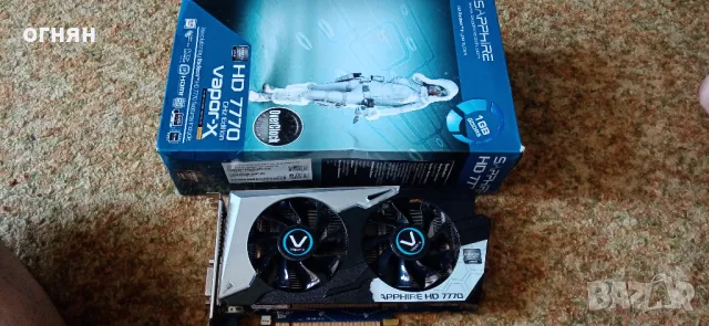 Продавам видео карта sapphire hd 7770 vapor-x 1gb, снимка 1 - Видеокарти - 47023728