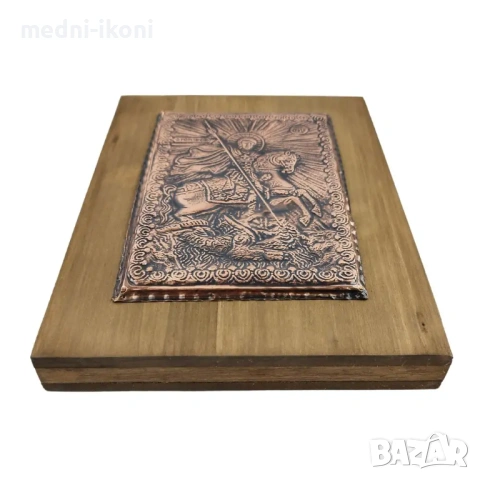 МЕДНА ИКОНА СВЕТИ ГЕОРГИ, снимка 3 - Икони - 53710090