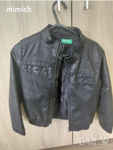Преходно кожено яке Benetton, снимка 3 - Детски якета и елеци - 53990848