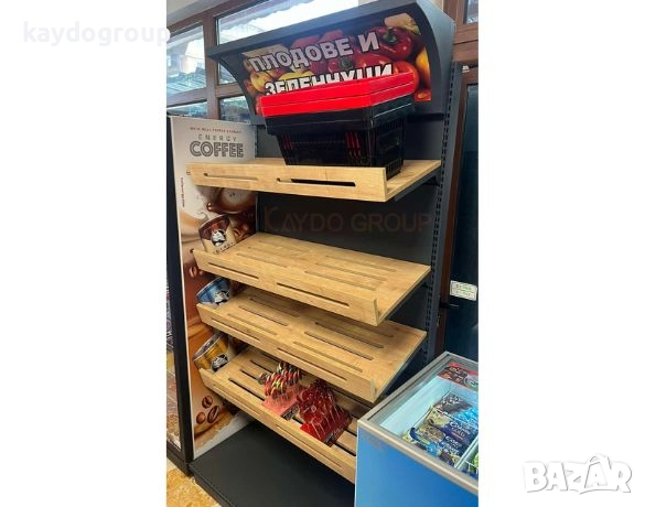 Стелаж за хляб, печива, пекарна, соленки, фурна, хлебарница, метален с дървен гръб НОВ!, снимка 8 - Стелажи и щандове - 51837225