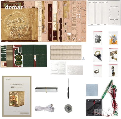 Комплект кътче за книги Tonecheer: 3D пъзел - кабина на влак, снимка 9 - Пъзели - 51691374