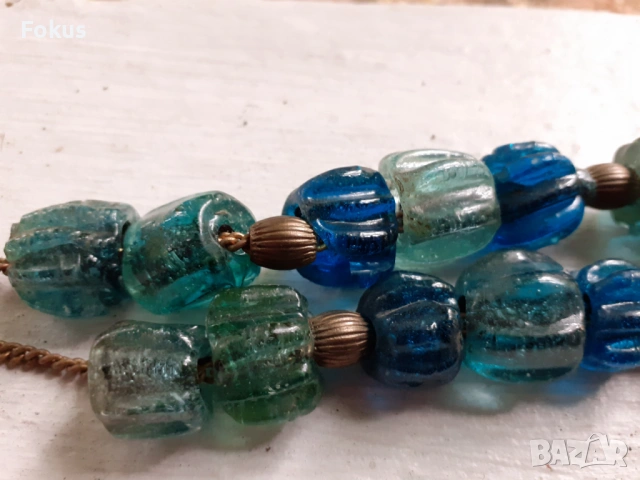 СТАРИНЕН ЕТНО ГЕРДАН МУСКА СТЪКЛО КОЛИЕ ОГЪРЛИЦА НОСИЯ НАКИТ