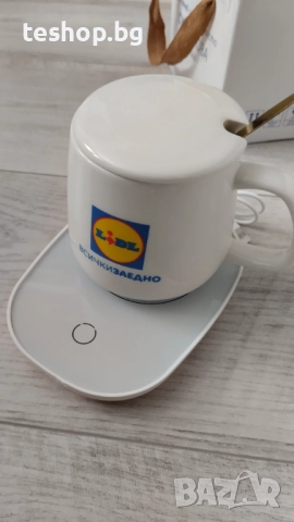 Комплект керамична чаша, с подгряване, 350 мл, бяла, снимка 4 - Чаши - 52247265