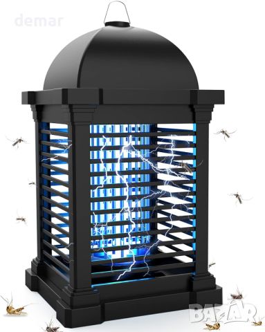 TMACTIME Електрическа лампа за унищожаване на комари и мухи, 4300V 20W UV, закачаща се лампа,MWS-001