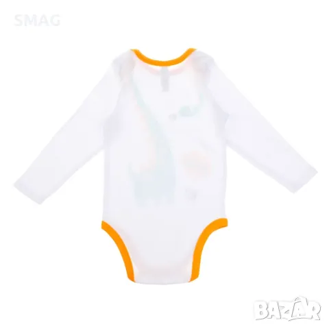 Бебешко боди Памучно бяло с дизайн на динозавър S_1245630, снимка 3 - Бодита за бебе - 49897340