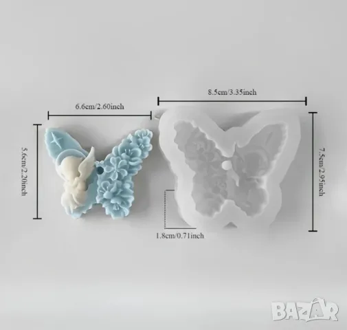 Молд пеперуда с ангел, снимка 3 - Форми - 48725691