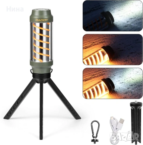 Многофункционална лампа с мини статив, зареждаема с USB, снимка 4 - Настолни лампи - 53487186