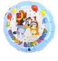 Блуи и Бинго Bluey and Bingo Чили и Бандит кръгъл Happy Birthday фолио фолиев балон хелий въздух, снимка 1 - Други - 45009015