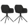 vidaXL Въртящи трапезни столове, 2 бр, черни, кадифе（SKU:330991, снимка 1 - Столове - 45772672