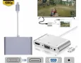 Lightning към HDMI VGA AV адаптер, 3 в 1 алуминиев, HDMI VGA AV адаптер за iPhone към телевизор, снимка 4