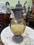 Стара рядка антикварна османска гарафа декандер метал стъкло , снимка 2
