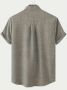 Едноцветна мъжка риза с къс ръкав и яка - голям размер, снимка 2