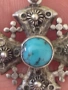 Стар сребърен кръст с тюркоаз, снимка 3