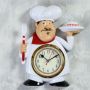 4801 Декоративен кухненски часовник Готвач с вечеря, снимка 1 - Стенни часовници - 45683792