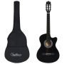 vidaXL Комплект уестърн класическа китара 12 части 6 струни черна 38"（SKU:70133