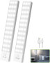 OUILA 2 бр. безжична USB акумулаторна лампа за гардероб с магнитна лента, 1000mAh сензор за движение, снимка 1