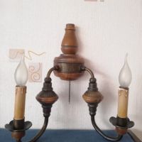 Стари стенни лампи, изработени от дърво и бронз. БАРОКОВ СТИЛ. , снимка 7 - Лампи за стена - 45674104