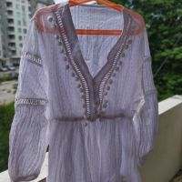 Пролетна блузка Бохо стил бяла нова С-М размер 20 лв , снимка 2 - Блузи с дълъг ръкав и пуловери - 45491497