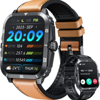 Смарт часовник за мъже, 2.0" сензорен екран Bluetooth разговори, снимка 1 - Смарт гривни - 45071416