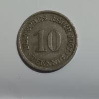 10 пфениг 1907 Германия 10 пфеннига 1907 Германия Немска монета , снимка 2 - Нумизматика и бонистика - 45664914