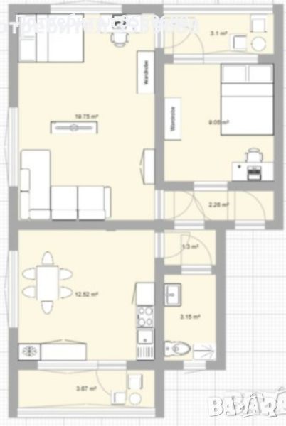 Проектиране на преграждане и план за обзавеждане на апартамент , снимка 1