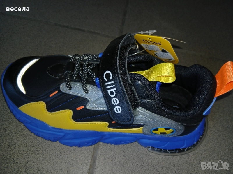 маратонки детски за момчета с футболна топка,син цвят., снимка 1