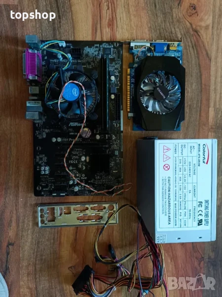 Дъннo ASROCK H81 Pro BTC + GeForce GT 730 2GB + CPU G3260 + 16gb ram +  256GB SSD + 450W Захранване, снимка 1