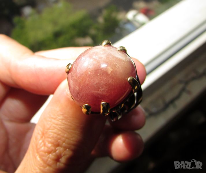 925 сребърен пръстен с инетресен на цвят рубин 22 карата, снимка 1