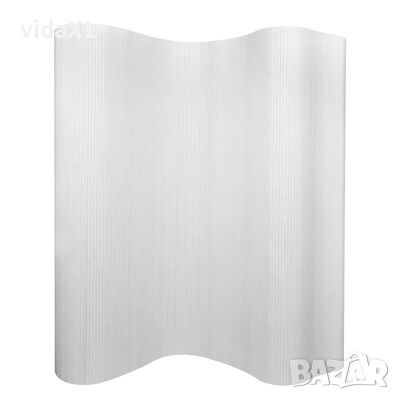 vidaXL Параван за стая, бамбук, бял, 250x165 см（SKU:241670, снимка 1