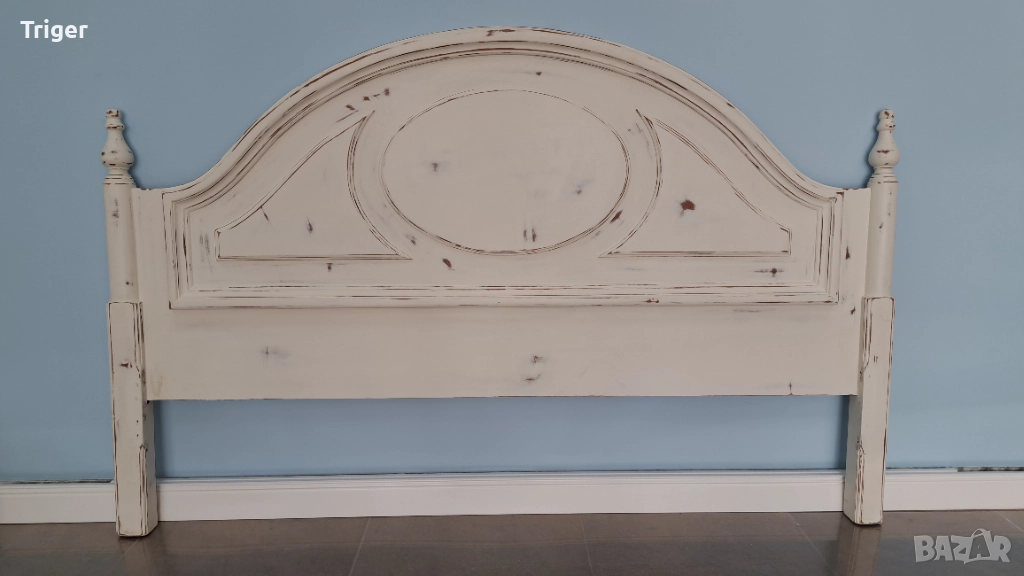 Дървена старинна табла за легло, снимка 1