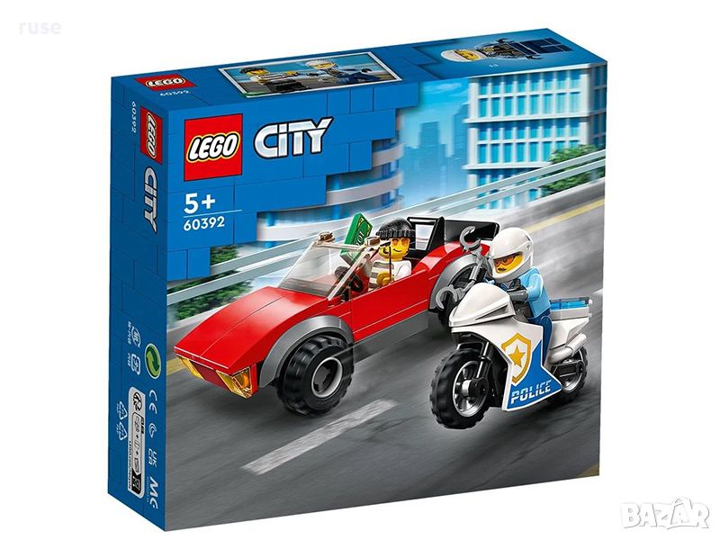 НОВИ! LEGO® City Police 60392 Преследване с полицейски мотоциклет, снимка 1