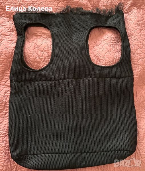 Голяма нестандартна черна чанта/раница неопрен ръчна изработка, снимка 1
