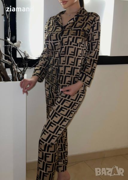 Дамска сатенена пижама размер S, снимка 1