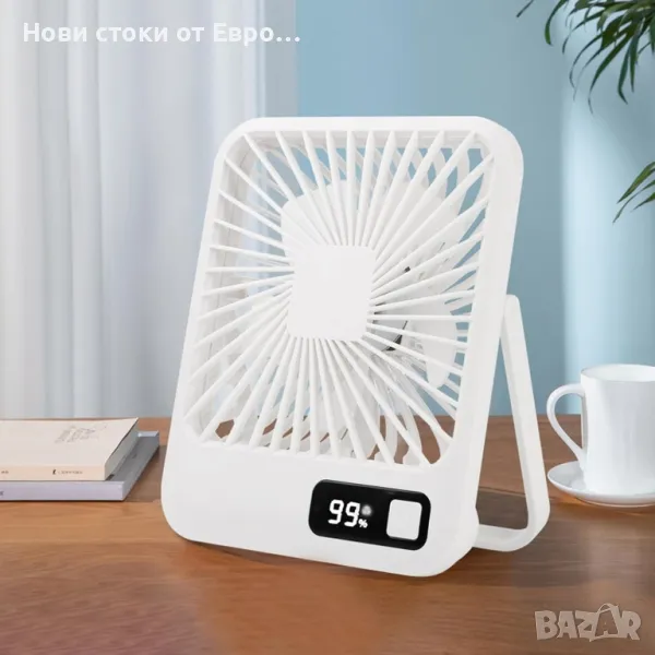 Вентилатор за пътуване с акумулаторна батерия, преносим вентилатор с 5 скорости, снимка 1
