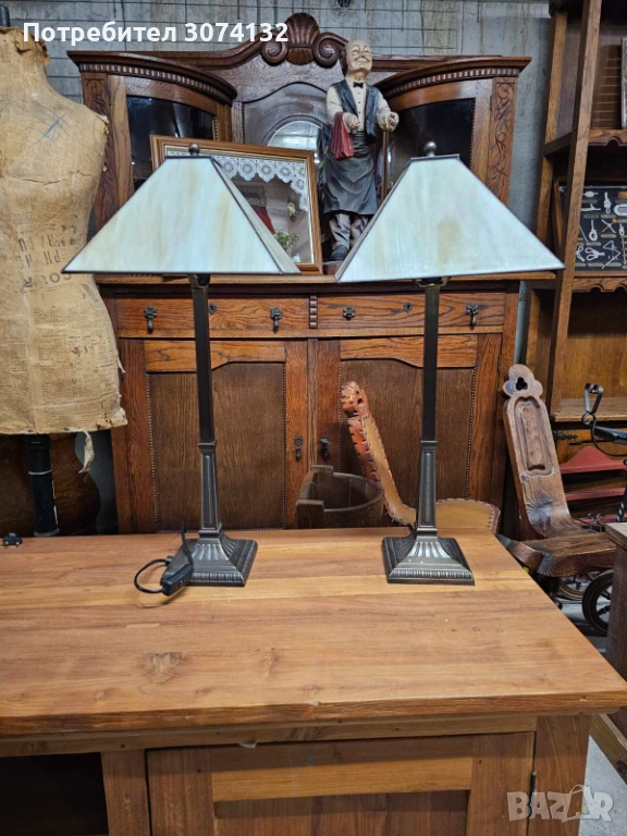 Комплект нощни лампи в стил Тифани, снимка 1