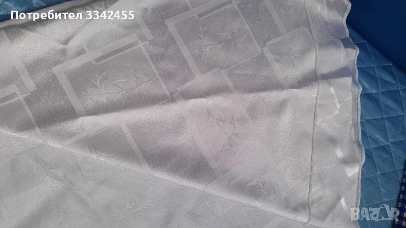 Нова, бяла, покривка за кръгла маса, снимка 1