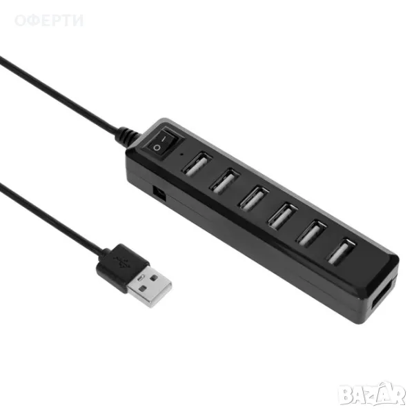 USB към ХЪБ USB 2.0 7 порта i-JMB арт No227316, снимка 1