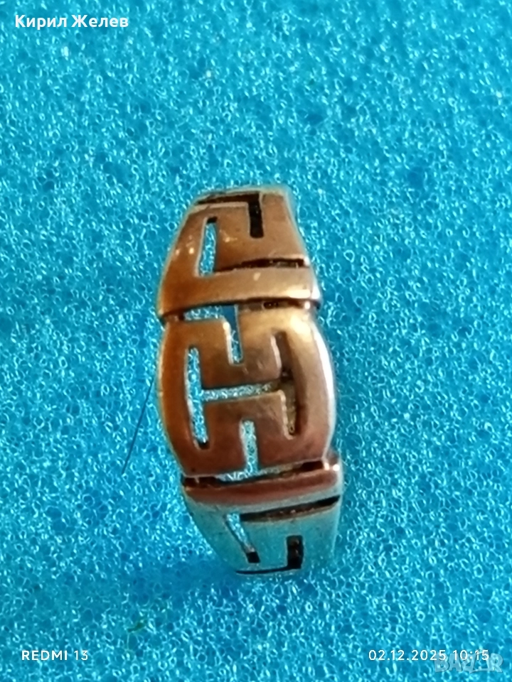 Сребърен пръстен проба 925 с мотив гръцки ключ ръчна изработка много красив 55555, снимка 1