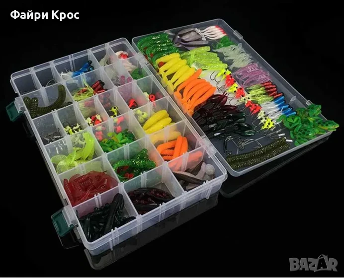 Комплект за риболов - 301 части,рибарски такъми риболовен куфар с примамки блесна воблер червеи, снимка 1
